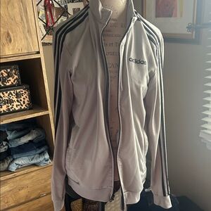 Adidas Light Gray Track Jacket - Medium